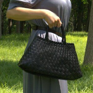 DRAGON DIFFUSION big Santa Croce interwoven tote bag